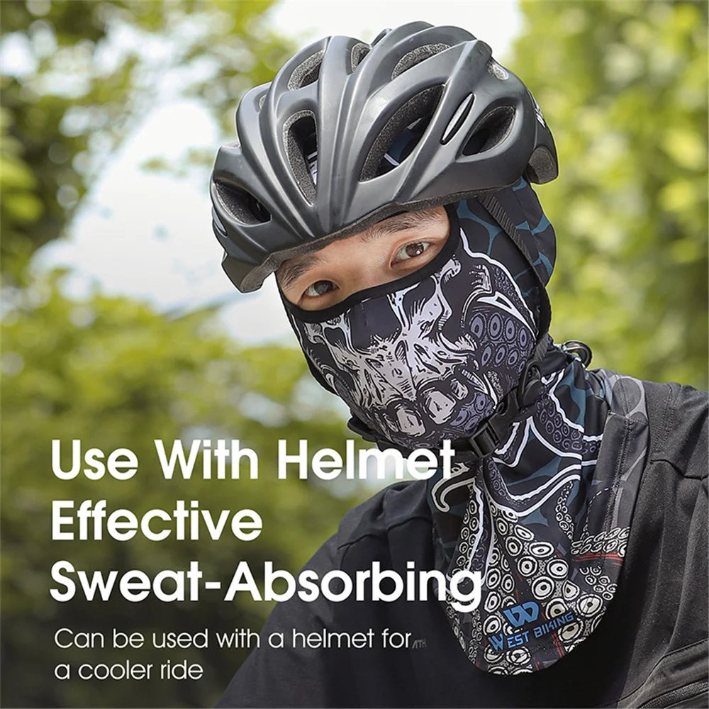 WEST BIKING YP0201392 Summer Cycling Sun-proof Magic Scarf Headgear Breathable Ice Silk Face Cover - Red Demon - 4