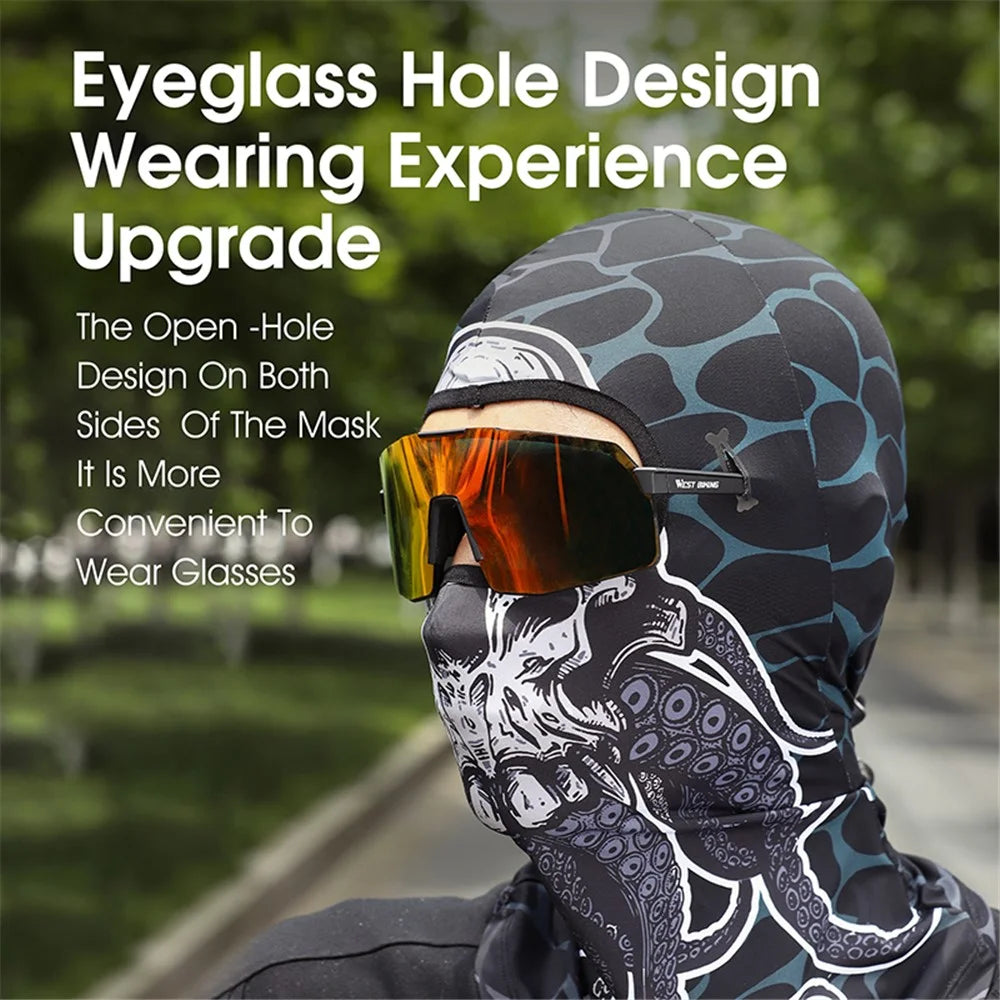 WEST BIKING YP0201392 Summer Cycling Sun-proof Magic Scarf Headgear Breathable Ice Silk Face Cover - Red Demon - 6