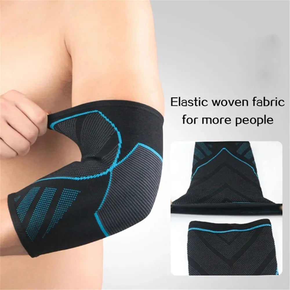1Pc Outdoor Sports Elbow Sleeve Protector Fitness Basketball Cycling Elastic Nylon Elbow Guard - Blue / M - 2