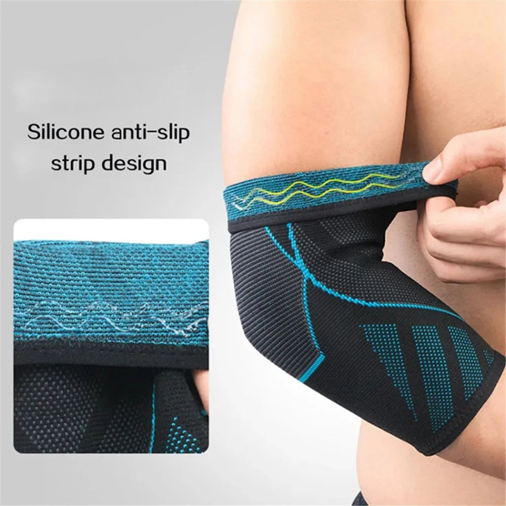 1Pc Outdoor Sports Elbow Sleeve Protector Fitness Basketball Cycling Elastic Nylon Elbow Guard - Blue / M - 3