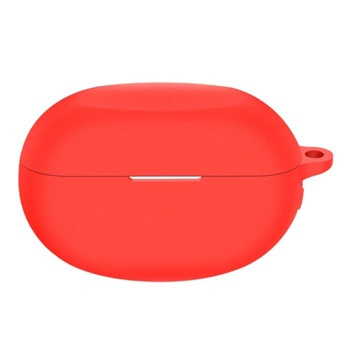 For Realme Buds Air 5 Pro Silicone Cover Case TWS Bluetooth-compatible Earphone Charging Bin Sleeve with Buckle - Red - 1