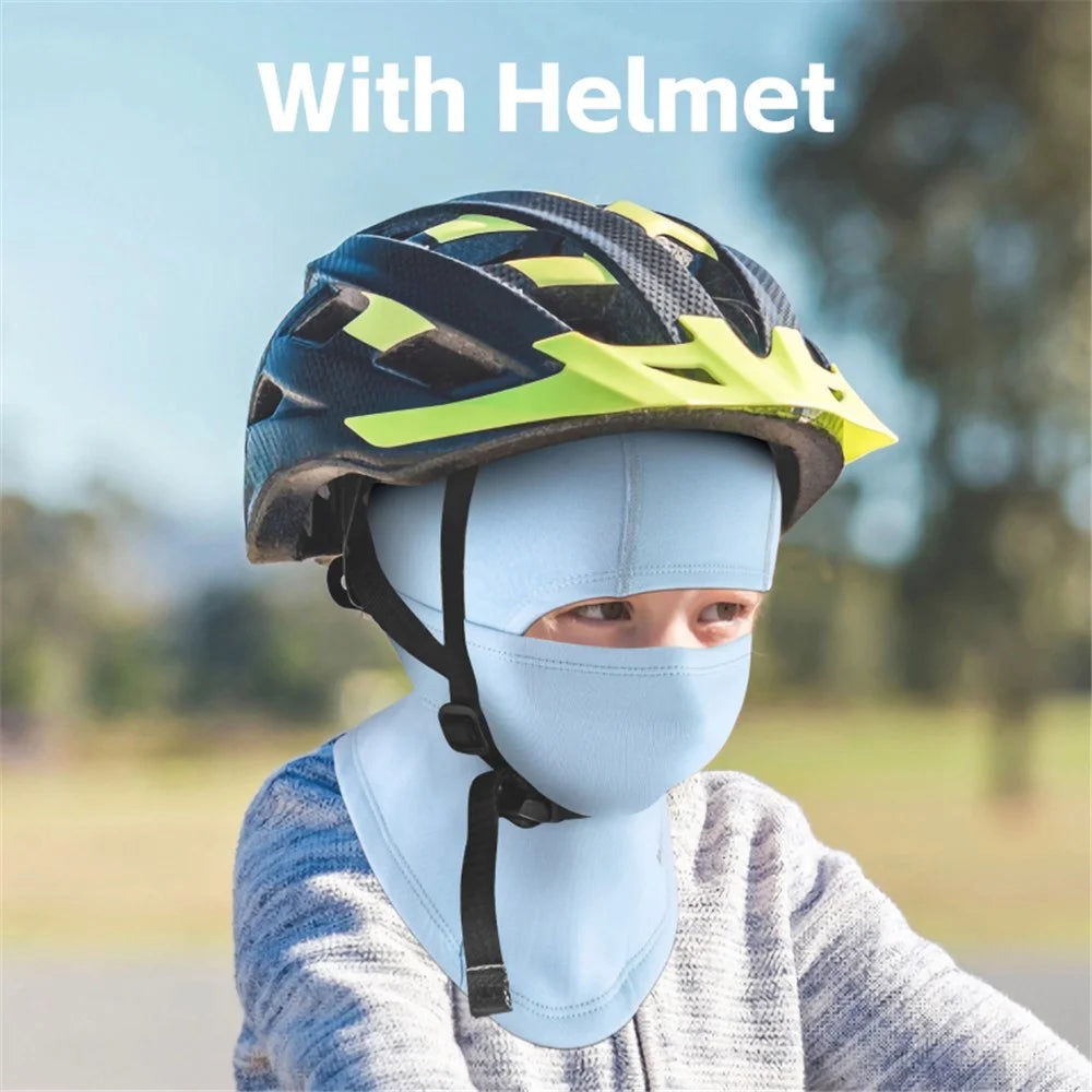 WEST BIKING YP0201400 Kids Winter Warm Neck Gaiter Windproof Elastic Head Face Cover for Cycling Skiing - Blue - 6