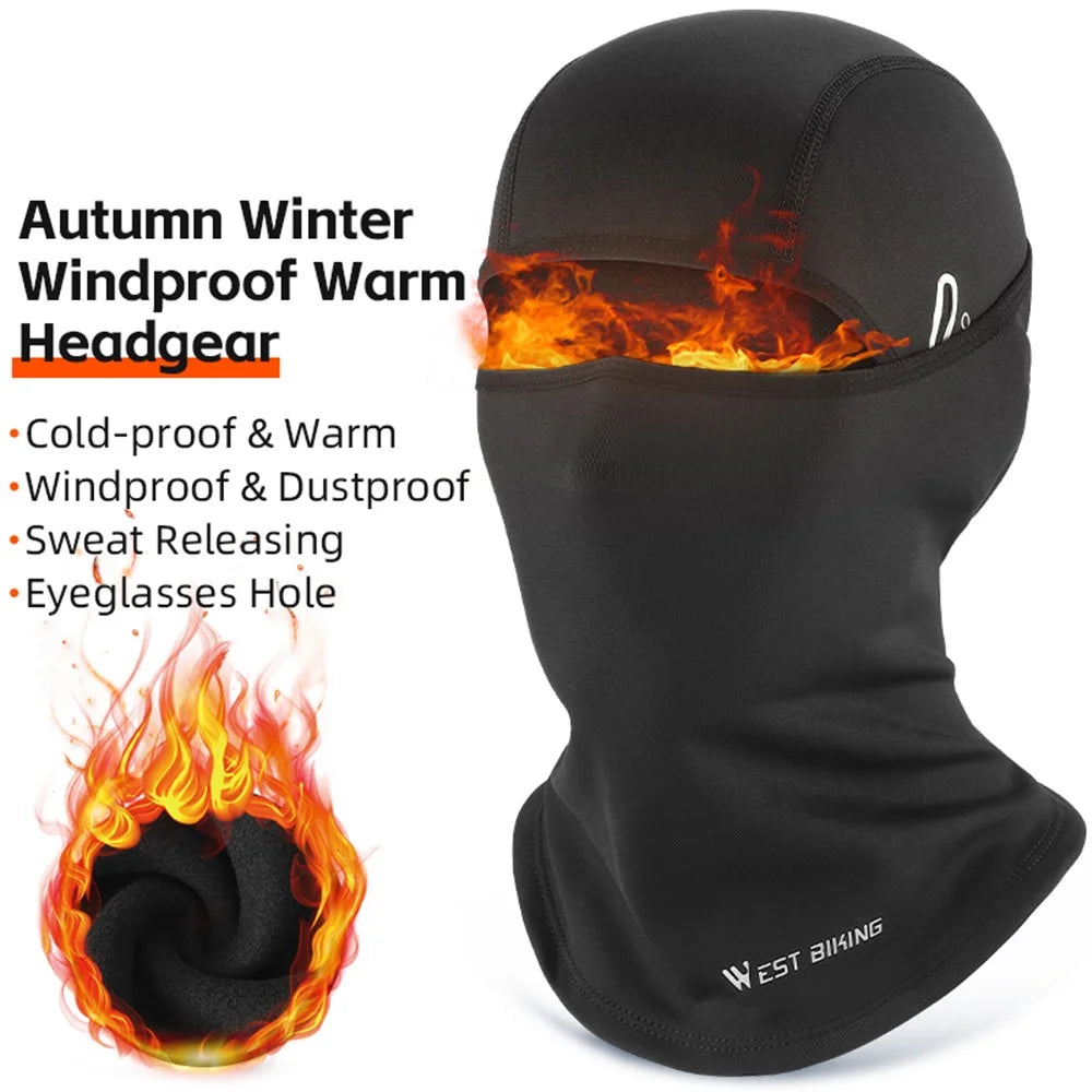 WEST BIKING YP0201397 Winter Motorcycling Cycling Headwear Neck Gaiter Warm Fleece Head Face Cover with Glasses Hole - 3