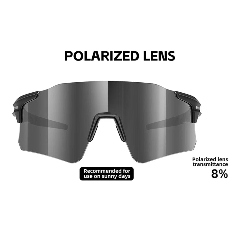 WEST BIKING YP0703156 Lightweight Bike Polarized Sunglasses Sunlight Block PC Glasses for Bicycle Riding - Black - 2