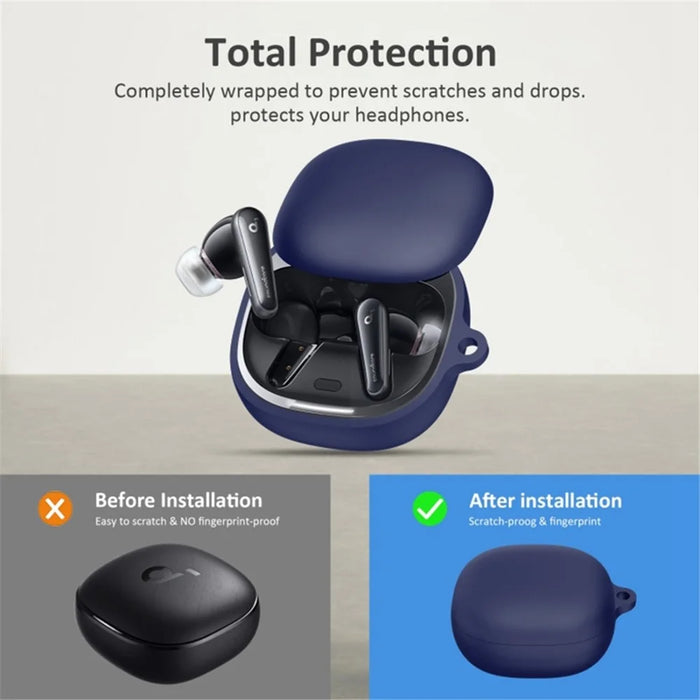 Silicone Sleeve for Anker Soundcore Liberty 4 , Bluetooth-compatible Earphone Charging Case Anti-dust Cover - Blue - 2