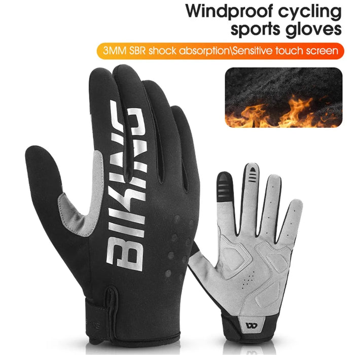 WEST BIKING YP0211237 1 Pair Outdoor Cycling Gloves Touch Screen Windproof Warm Gloves Mittens - M - 2