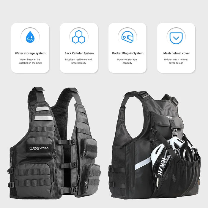 RHINOWALK M2012 Outdoor Sports Vest Multiple Pocket Water Storage System Breathable Fishing Vest for Cycling, Riding - 3