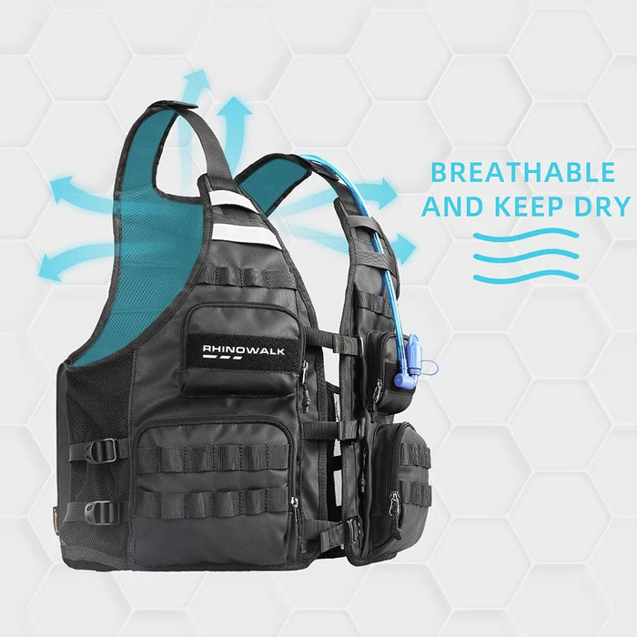 RHINOWALK M2012 Outdoor Sports Vest Multiple Pocket Water Storage System Breathable Fishing Vest for Cycling, Riding - 4