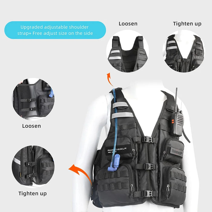 RHINOWALK M2012 Outdoor Sports Vest Multiple Pocket Water Storage System Breathable Fishing Vest for Cycling, Riding - 7