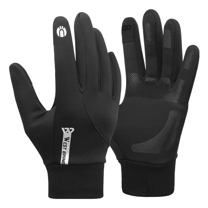 WEST BIKING YP0211236 One Pair Winter Sports Cycling Gloves Touch Screen Thermal Fleece Hand Protector - M - 1