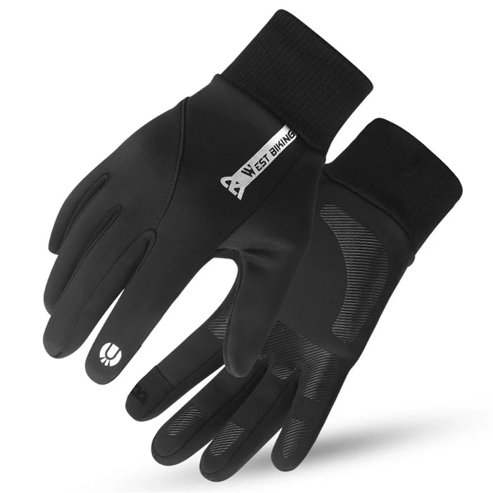 WEST BIKING YP0211236 One Pair Winter Sports Cycling Gloves Touch Screen Thermal Fleece Hand Protector - M - 3