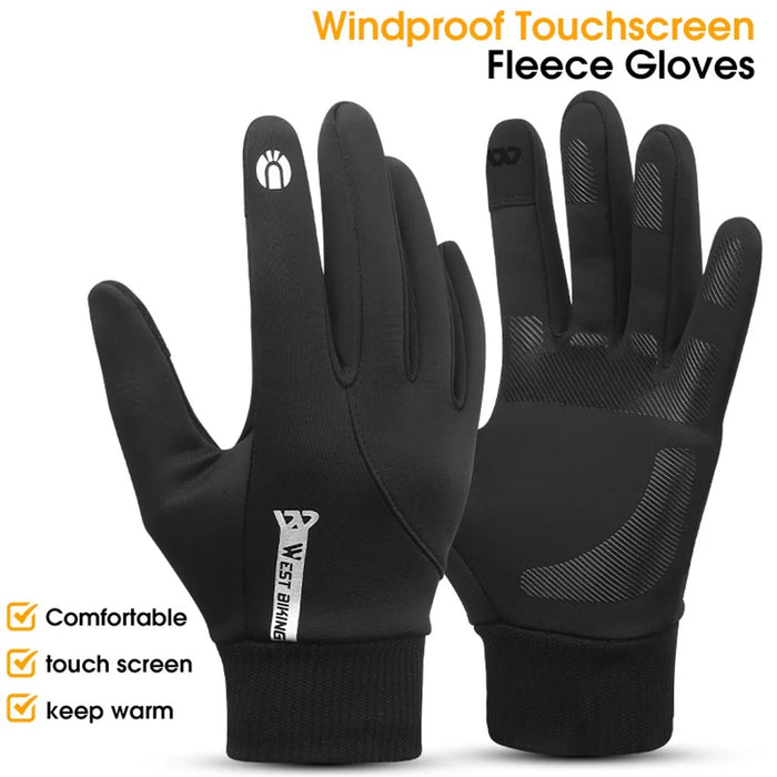 WEST BIKING YP0211236 One Pair Winter Sports Cycling Gloves Touch Screen Thermal Fleece Hand Protector - M - 4