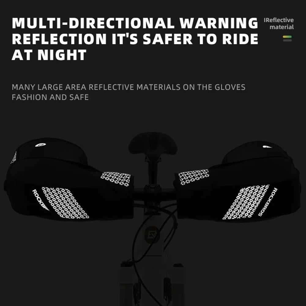 ROCKBROS D80 1 Pair Windproof Bicycle Gloves Handlebar Cover Thermal Bicycle Cycling Mittens - 6