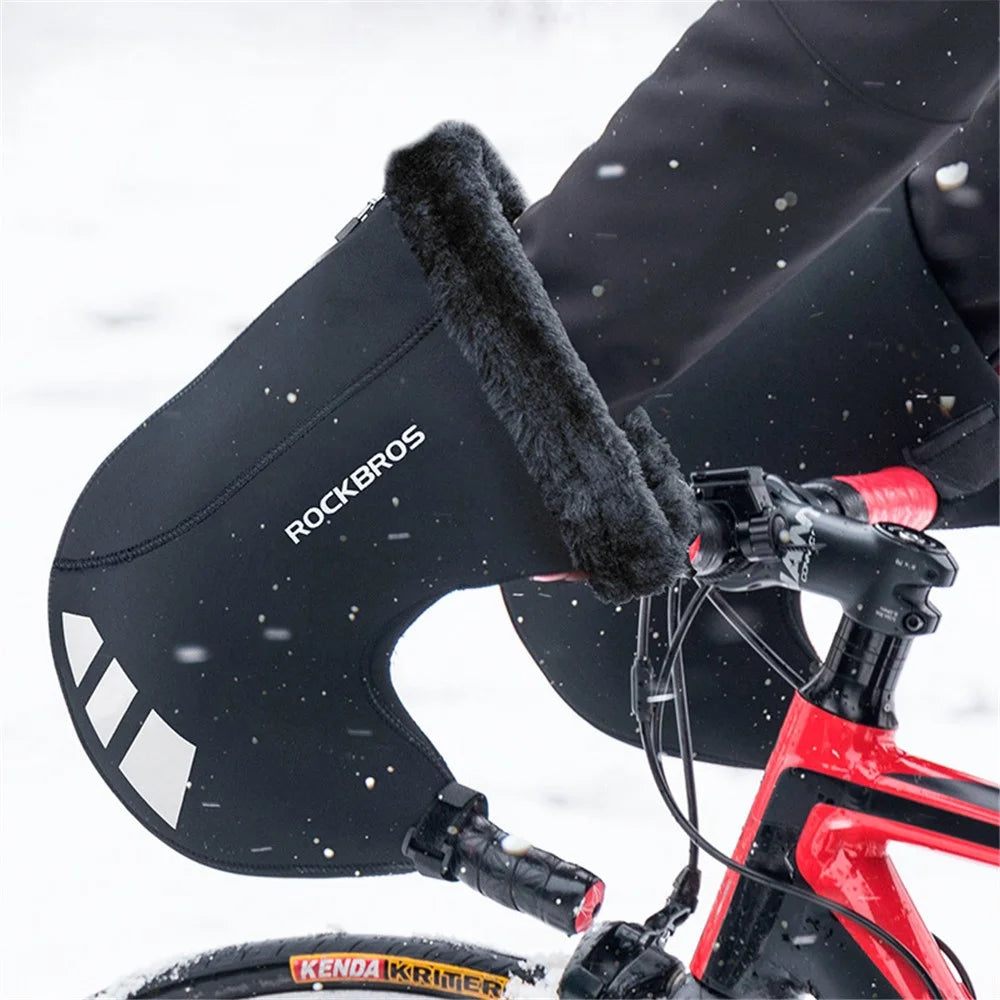 ROCKBROS D63 1 Pair Winter Motorcycle Bike Handle Warm Cover SBR Fabric Windproof Gloves - 2
