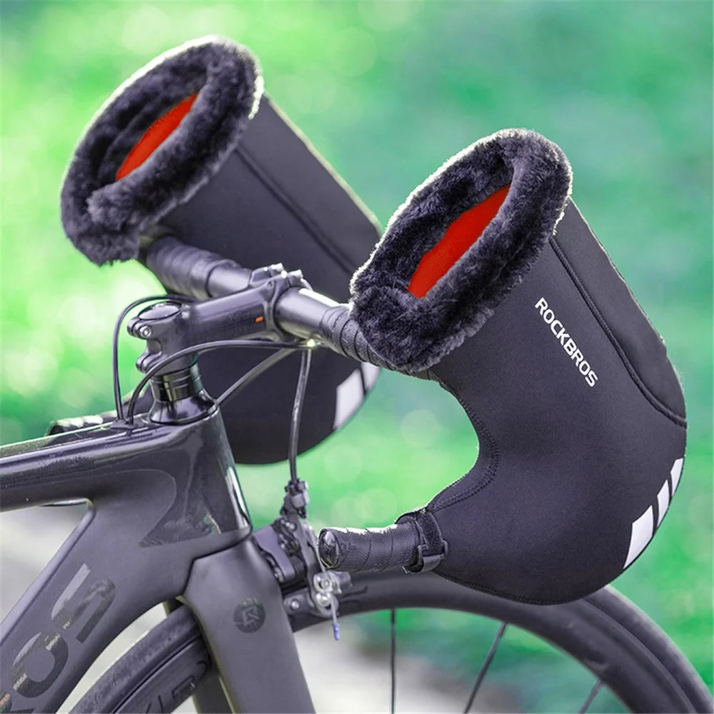 ROCKBROS D63 1 Pair Winter Motorcycle Bike Handle Warm Cover SBR Fabric Windproof Gloves - 3
