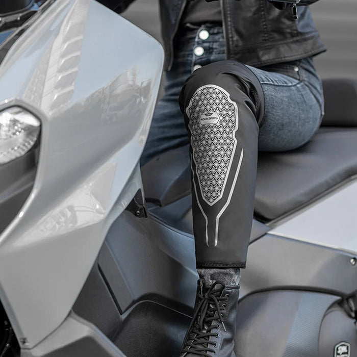 ROCKBROS TT017 Winter Warm Knee Pads Gears Motorcycle Leg Warmers Fleece Long Leg Sleeves - S / M - 4