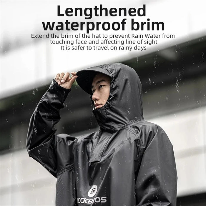 ROCKBROS YPY022 Cycling Raincoat Women Men Outdoor Camping Hiking Rain Poncho with Hood - 2