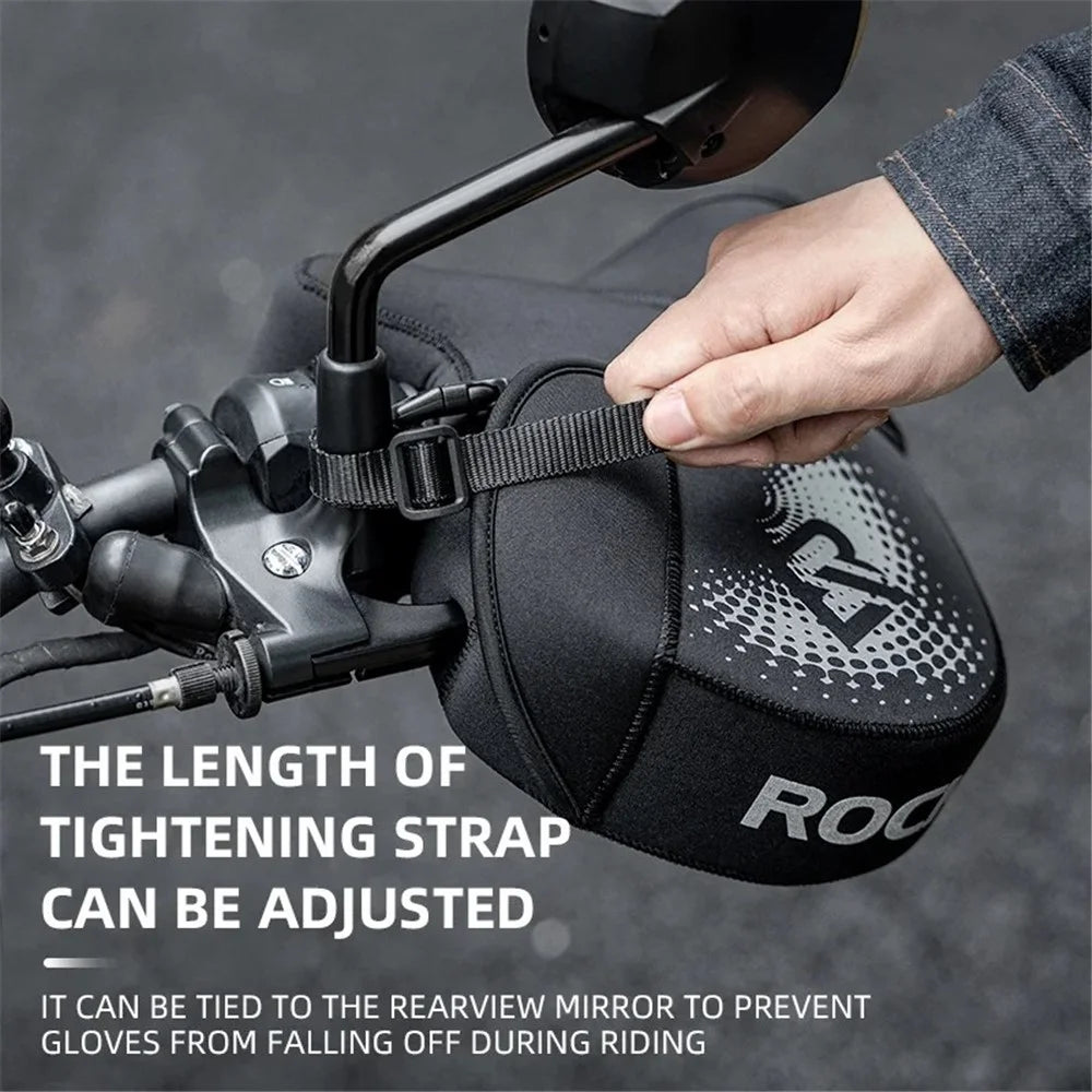 ROCKBROS D55 1 Pair Winter Motorcycle Handle Warm Cover Hand Protection Windproof Polar Fleece Gloves - 2