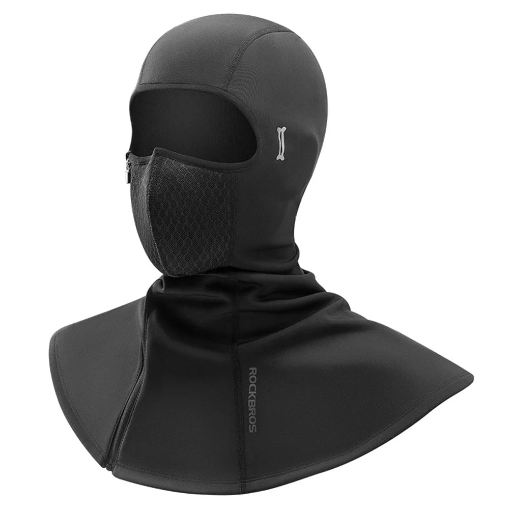 ROCKBROS Windproof Warm Hood Fall / Winter Motorcycle Helmet Mask Full Face Mask for Riding - Zippered / S - 1