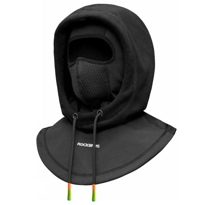 ROCKBROS YPP025 Windproof Warm Cycling Face Mask Unisex Dual Layer Hood Head Scarf - Black - 1