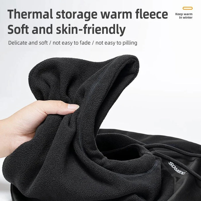 ROCKBROS YPP025 Windproof Warm Cycling Face Mask Unisex Dual Layer Hood Head Scarf - Black - 5