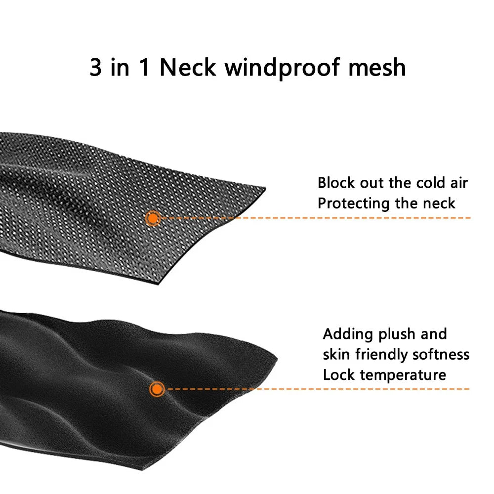 ROCKBROS Winter Outdoor Cycling Motorcycle Headgear Warm Windproof Fleece Face Neck Cover - No Glasses Hole - 5