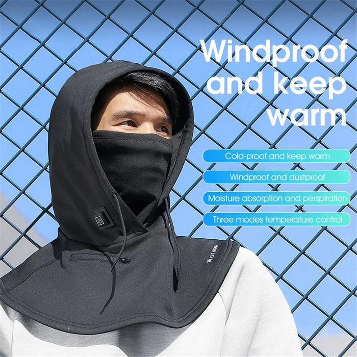 WEST BIKING YP0201405 Electric Heated Winter Cycling Headwear 3-Gear Heating Warm Head Face Cover - 4