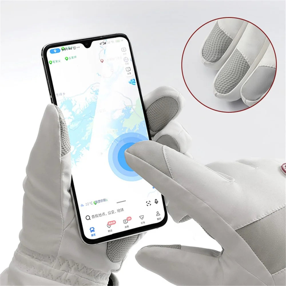 GOLOVEJOY SK29 One Pair Winter Skiing Gloves Thermal Warmer Hand Cover Touch Phone Screen Function - Dark Grey / L - 3