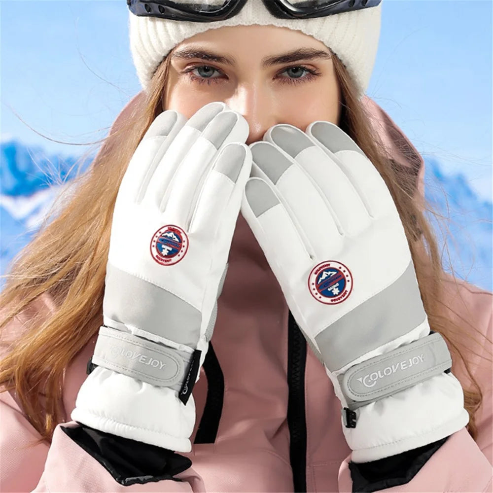 GOLOVEJOY SK29 One Pair Winter Skiing Gloves Thermal Warmer Hand Cover Touch Phone Screen Function - Dark Grey / L - 4