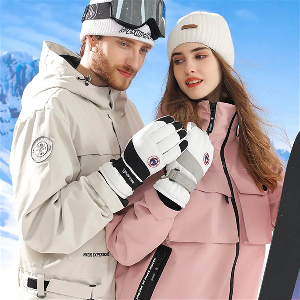GOLOVEJOY SK29 One Pair Winter Skiing Gloves Thermal Warmer Hand Cover Touch Phone Screen Function - Dark Grey / L - 6