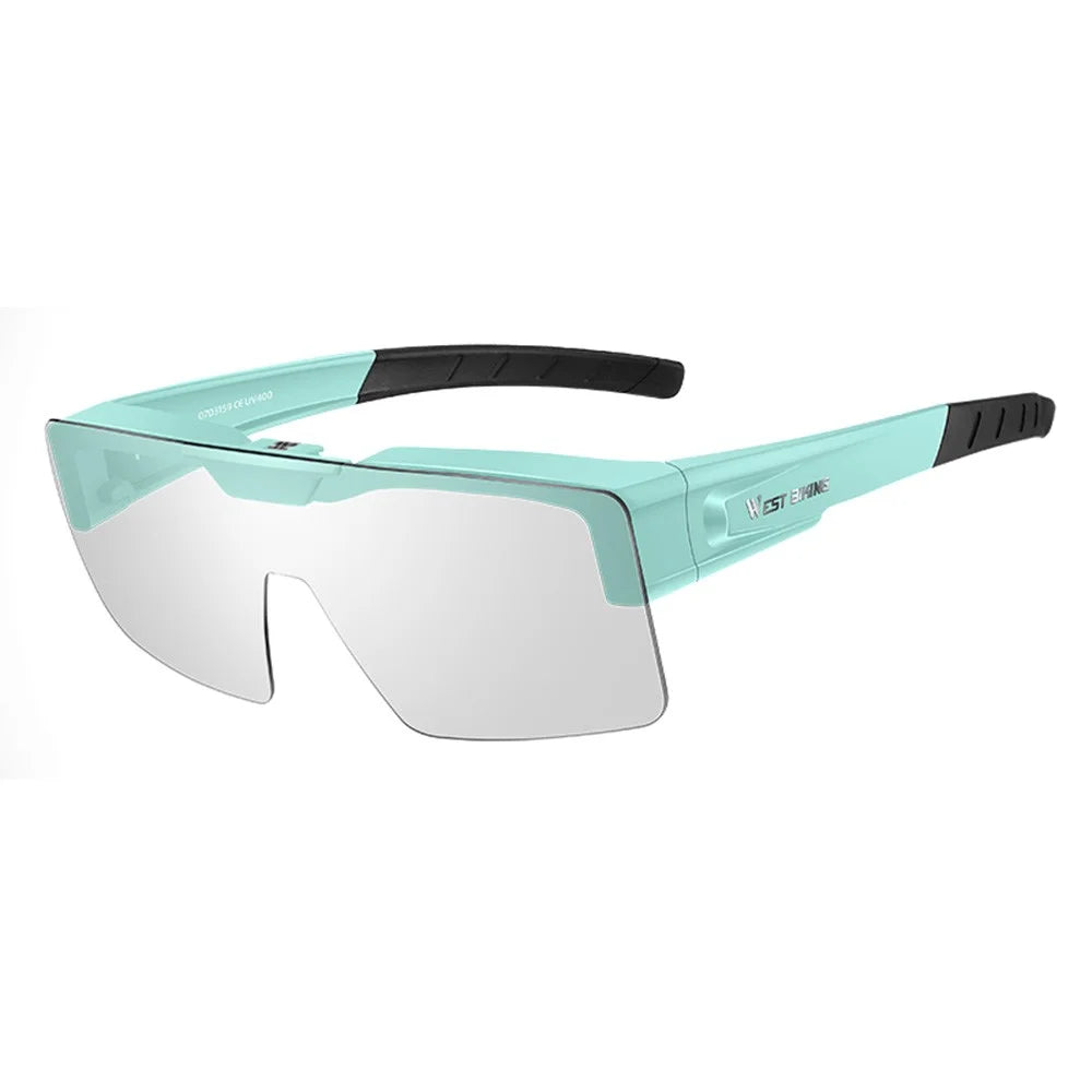 WEST BIKING YP0703159 Outdoor Cycling Sunglasses for Men and Women Clear Sunglasses Wind-Proof Sports Glasses - Green - 1
