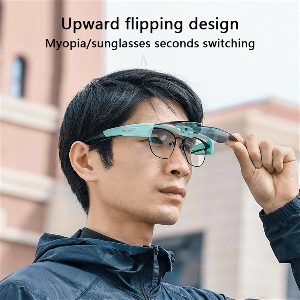 WEST BIKING YP0703159 Outdoor Cycling Sunglasses for Men and Women Clear Sunglasses Wind-Proof Sports Glasses - Green - 5