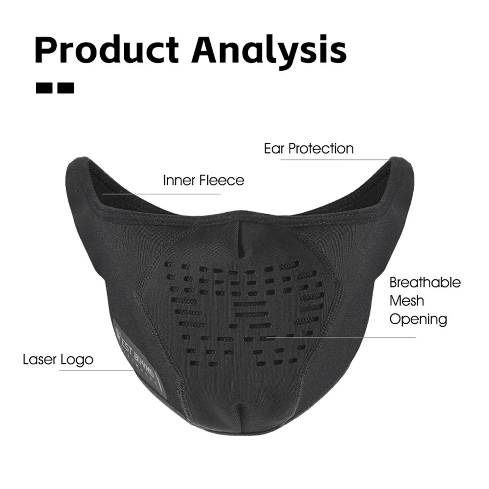 WEST BIKING YP0201414 Winter Cycling Motorcycle Mask Warm Fleece Face Cover - 3