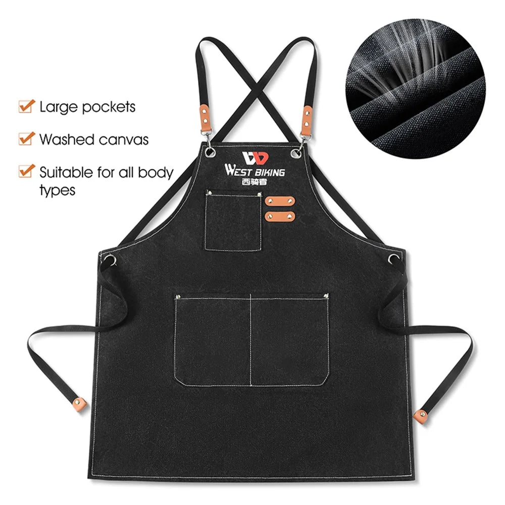 WEST BIKING YP0719379 Canvas Woodworking Apron for Woodworkers, Mechanics - 2