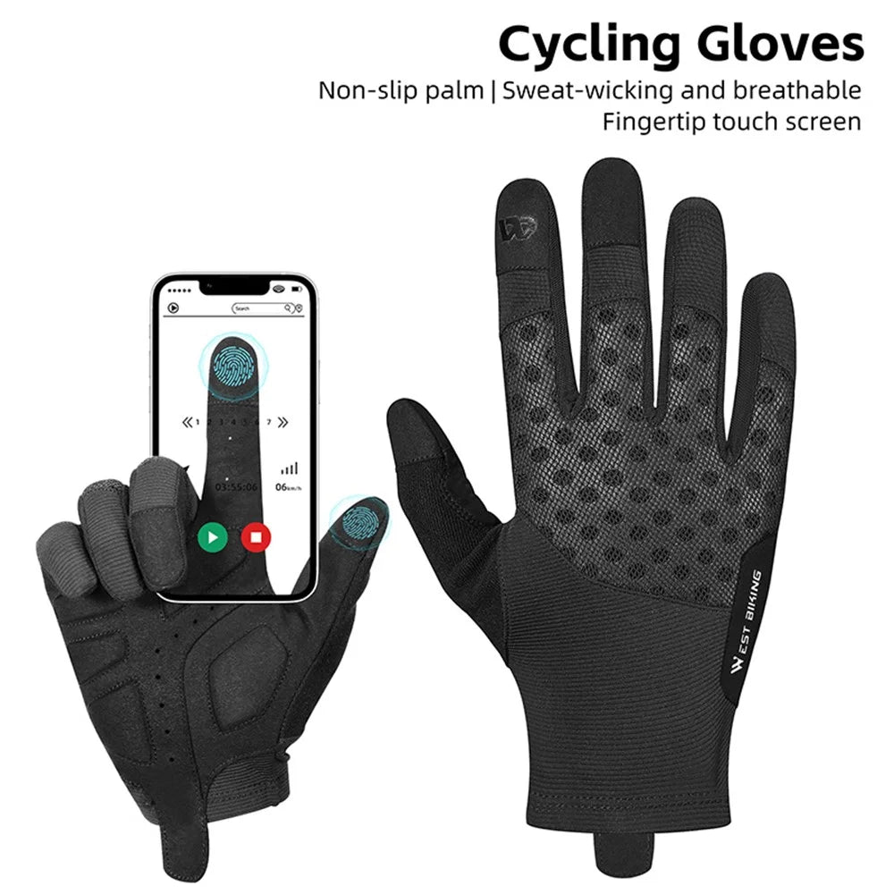 WEST BIKING YP0211245 Touch Screen Non-slip Cycling Gloves Shock-absorbing Mittens - M - 2