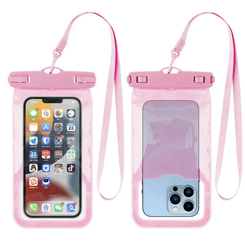 7.2-inch Phone TPU Case IPX8 Waterproof Phone Cover with Back Airbag Protection - Pink - 1