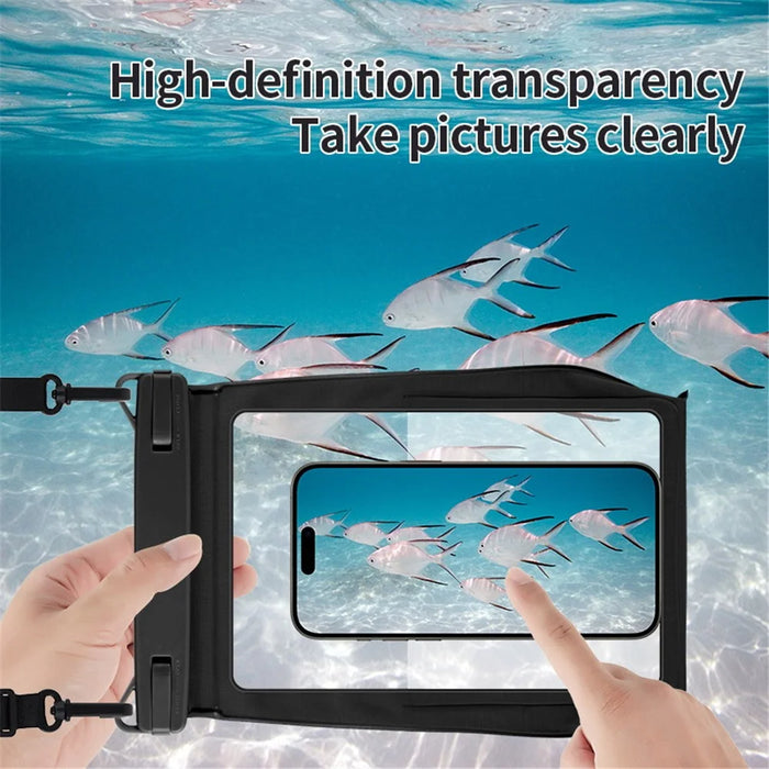 Extra Large Waterproof Phone Dry Bag for 8.2-inch Phone IPX8 Underwater Phone Protector with Lanyard - Black - 3