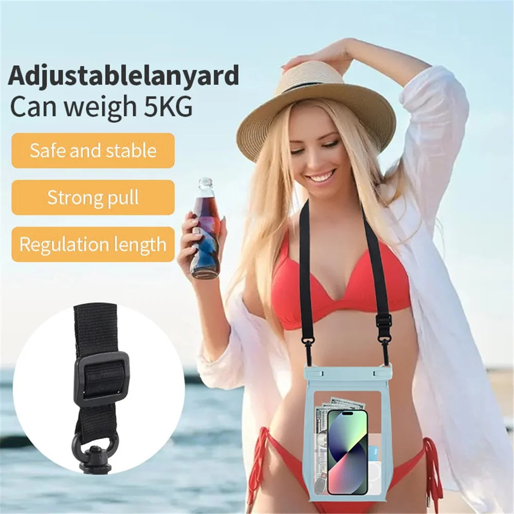 Extra Large Waterproof Phone Dry Bag for 8.2-inch Phone IPX8 Underwater Phone Protector with Lanyard - Black - 4