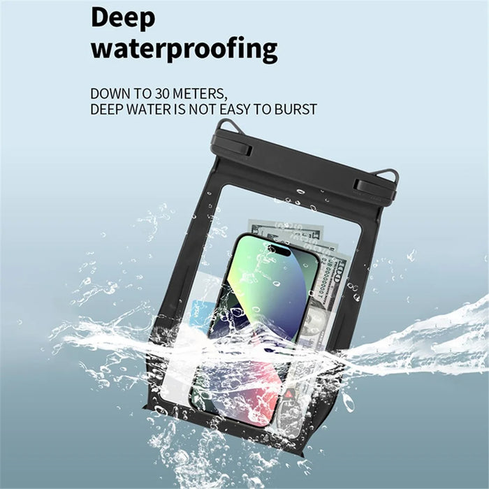 Extra Large Waterproof Phone Dry Bag for 8.2-inch Phone IPX8 Underwater Phone Protector with Lanyard - Black - 5