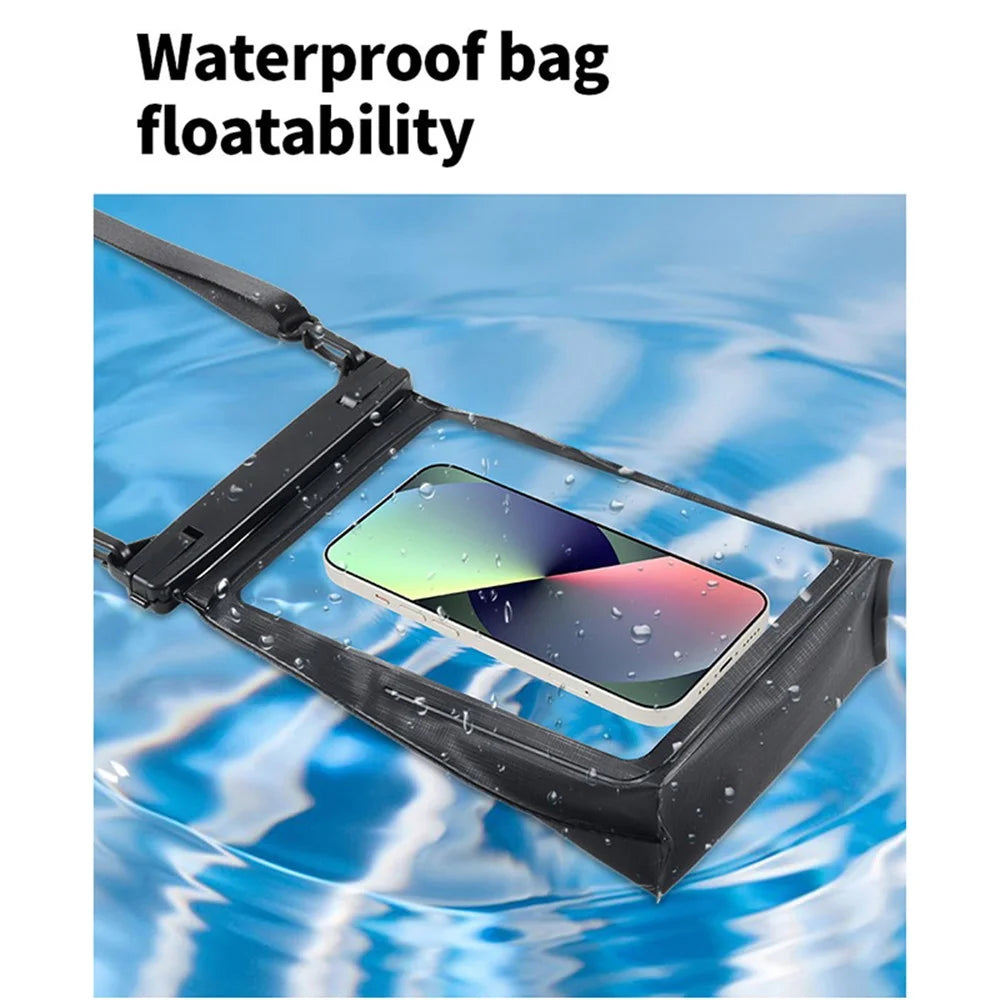 Extra Large Waterproof Phone Dry Bag for 8.2-inch Phone IPX8 Underwater Phone Protector with Lanyard - Black - 6