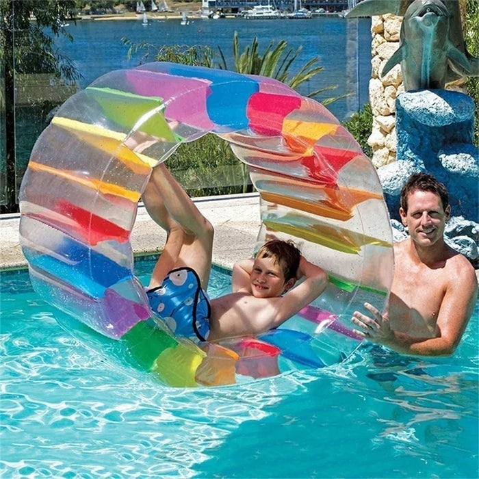 JZ123456 Inflatable Water Wheel Roller Pool Floats Toy for Beach Lawn, 100x65x60cm - 6