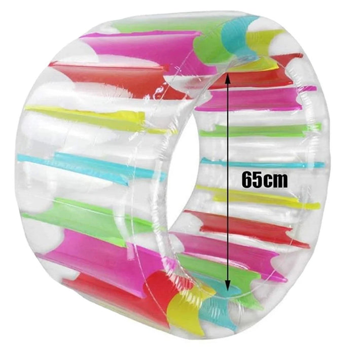 JZ123456 Inflatable Water Wheel Roller Pool Floats Toy for Beach Lawn, 100x65x60cm - 7
