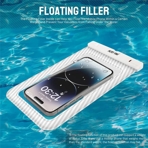 PICTET.FINO RH17 Waterproof Dry Bag for 8.2-inch Phone Floating Sponge Design IPX8 Phone Pouch - Grey - 2