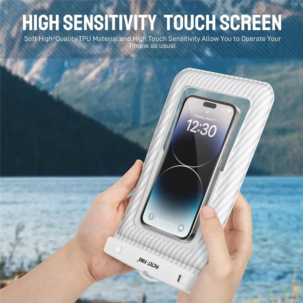 PICTET.FINO RH17 Waterproof Dry Bag for 8.2-inch Phone Floating Sponge Design IPX8 Phone Pouch - Grey - 3