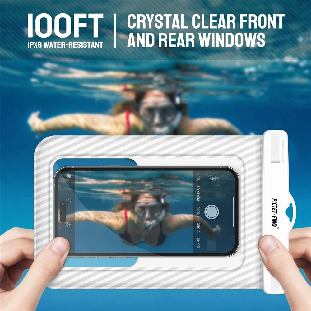PICTET.FINO RH17 Waterproof Dry Bag for 8.2-inch Phone Floating Sponge Design IPX8 Phone Pouch - Grey - 4
