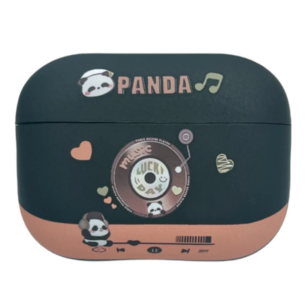 For AirPods Pro 2 Earphone Case TPU Cover Cute Cartoon Earphone Shell Matte Earphone Protector - Black - 1