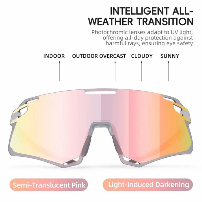 ROCKBROS SP318 Cycling Glasses Lightweight Bike Eyeglasses Outdoor Protection Goggles - Fluorescent Yellow+HD Lens Red - 3