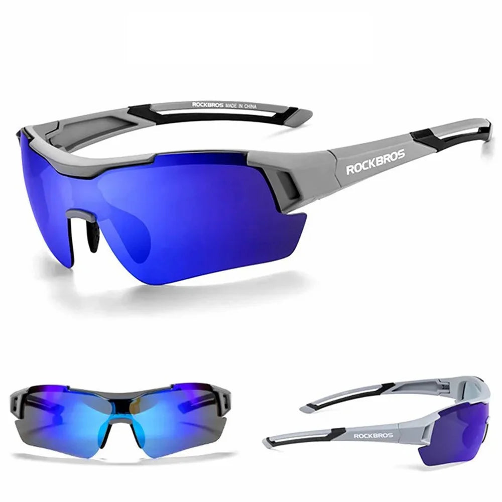 ROCKBROS Polarized Cycling Glasses Sports MTB Bike Eyeglasses Outdoor Sunglasses - Cement Grey - 5