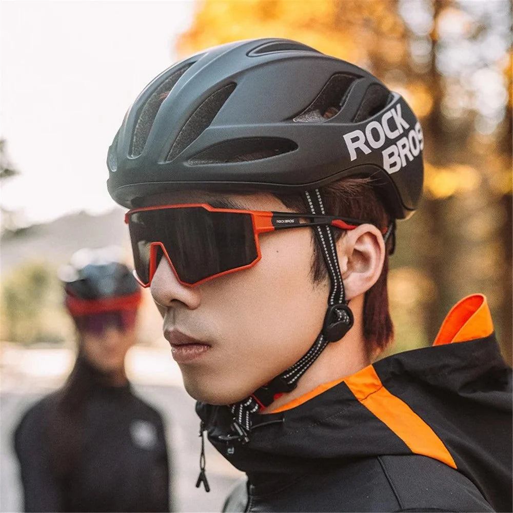 ROCKBROS SP316 Polarized Cycling Glasses Outdoor Windproof Eye Protection Goggles - Red Frame+Grey Lens - 7