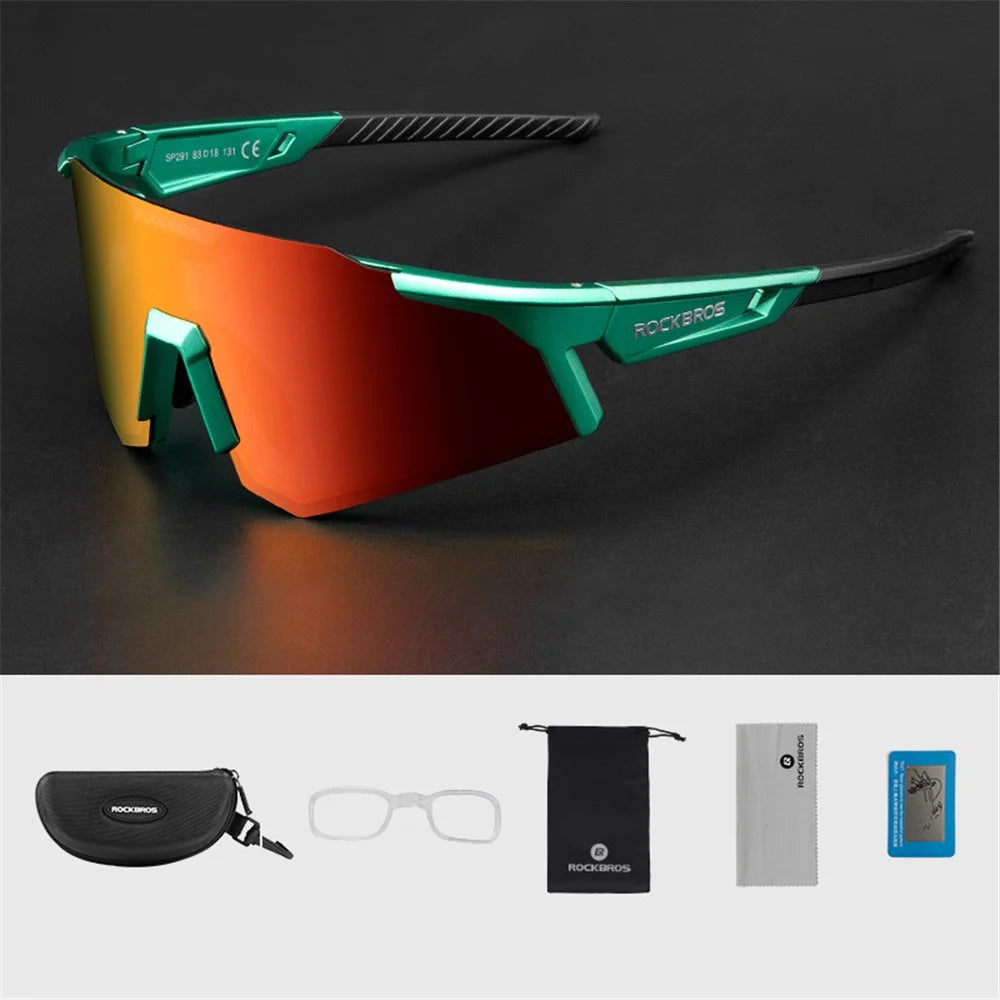 ROCKBROS SP291 Polarized Cycling Glasses for Men Women Outdoor Sports Sunglasses - Olive Green - 2